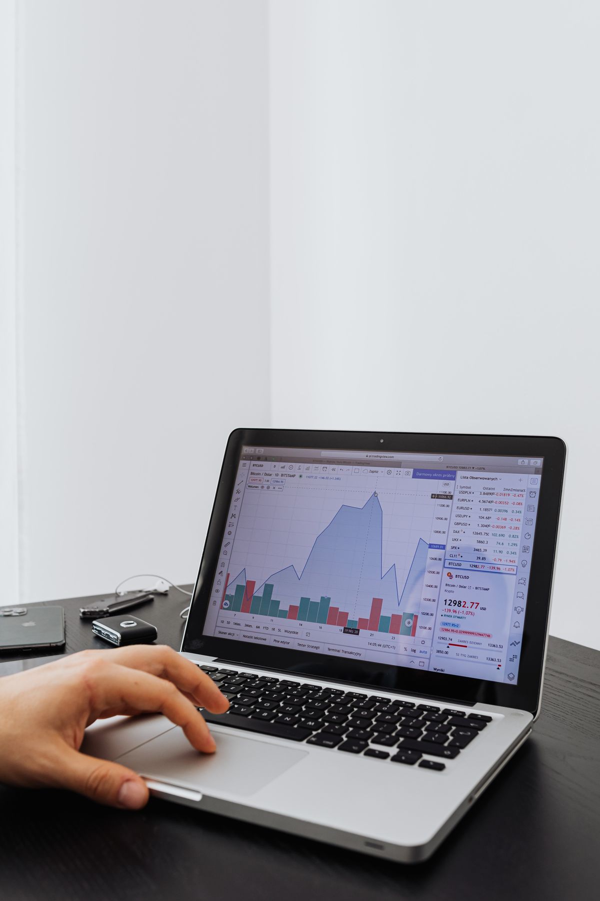 Business owner reviewing their online profile on a laptop