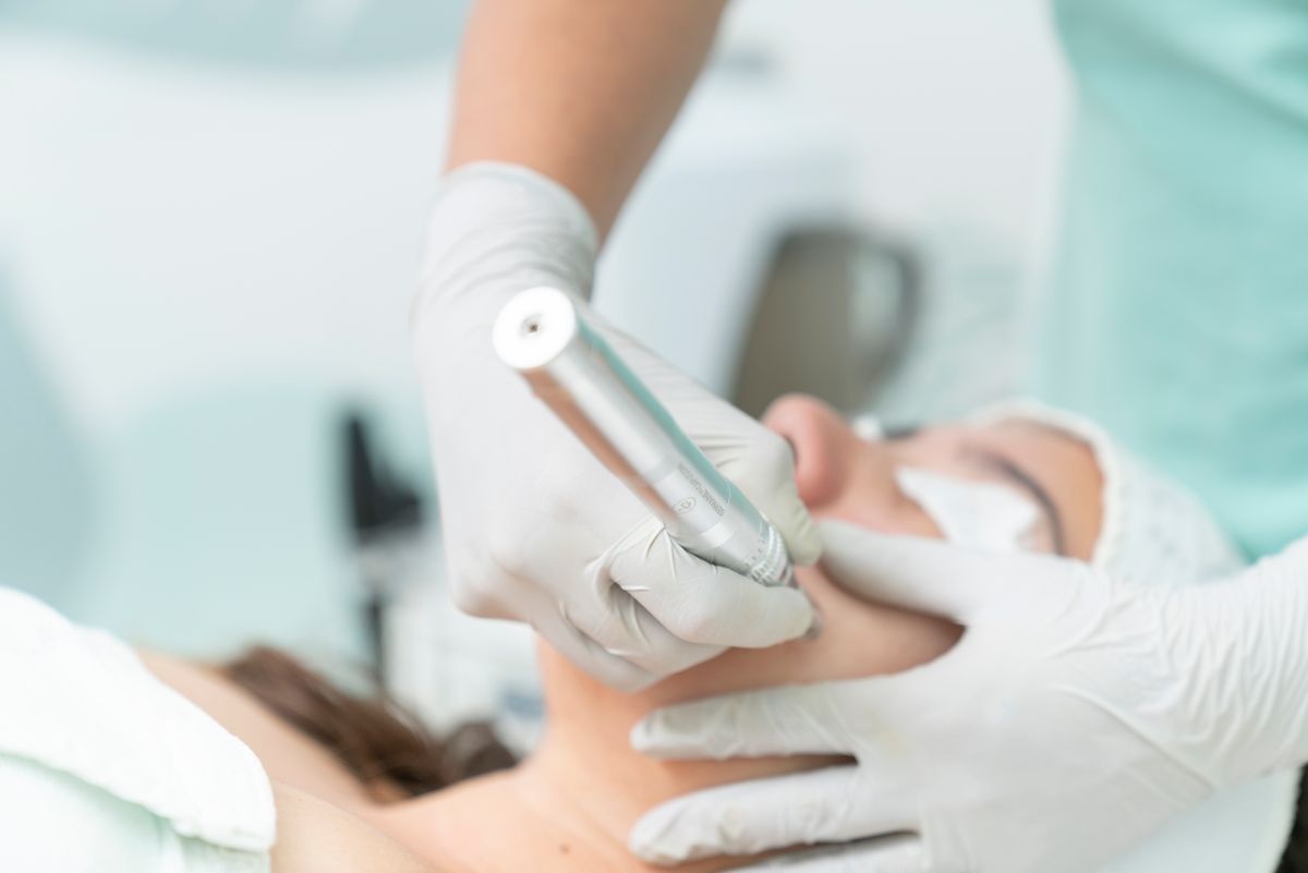 Aesthetic facial treatment at a med spa