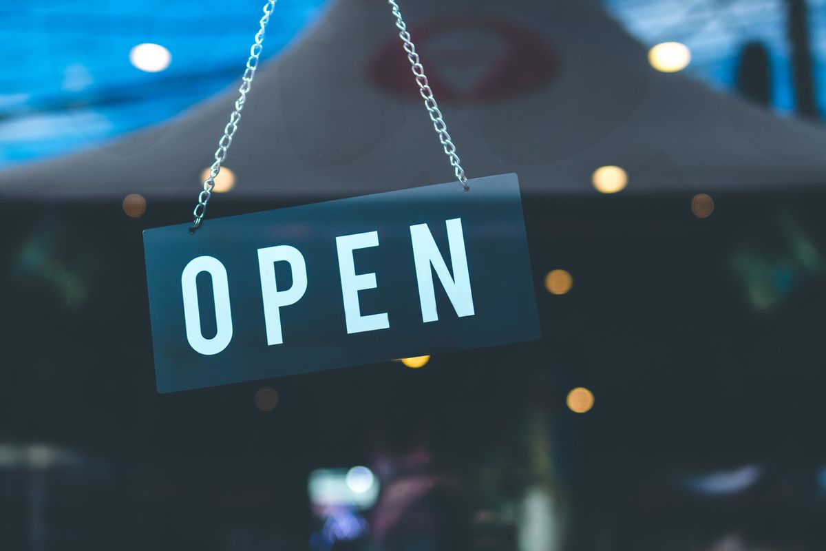 Local business storefront with welcoming entrance