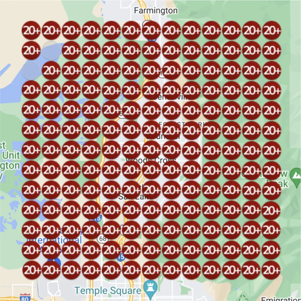 Golf simulator ranking heatmap before optimization