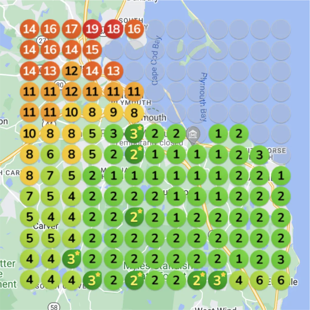 Salon ranking heatmap after optimization