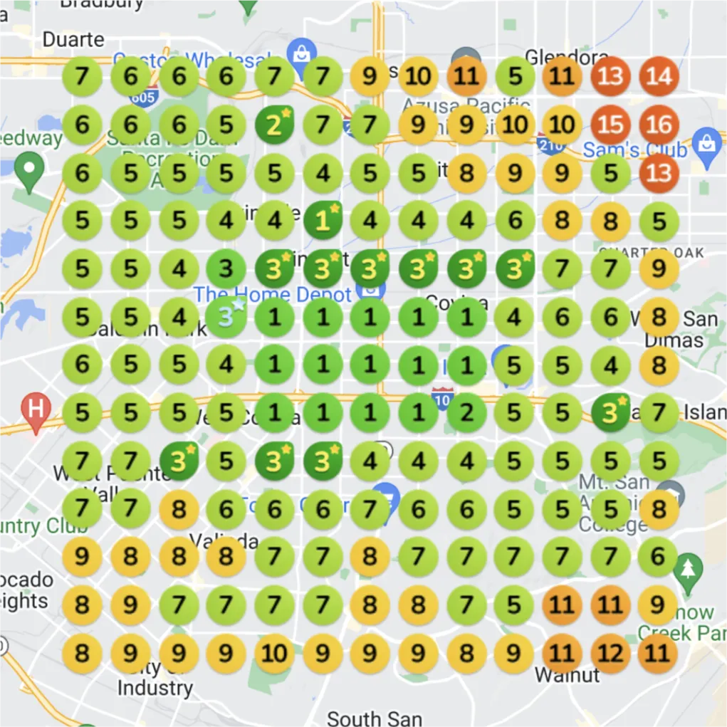 Med spa ranking heatmap after optimization